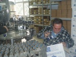 bottling oyzo at the factory of Barbayanni